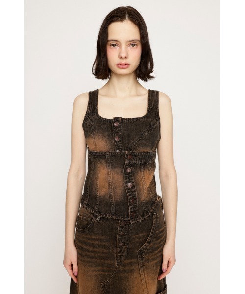 セール】LAYERED CORSET DENIM BUSTIER レイヤード コルセット