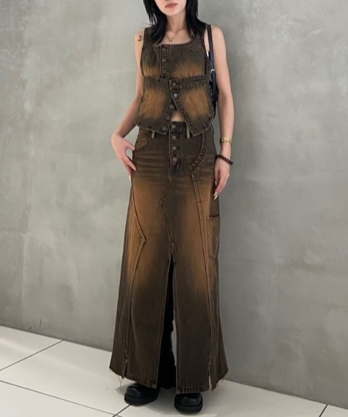 SLY デニムビスチェ SLY（スライ）の「LAYERED CORSET DENIM BUSTIER レイヤード