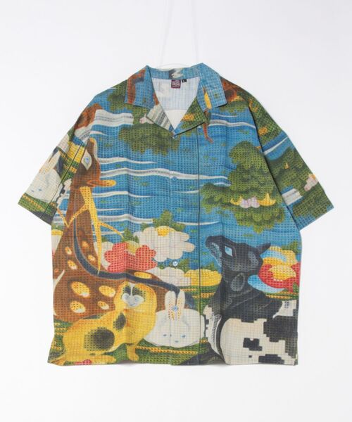 カヤ（カヤ）の「【カヤ】着る、NIPPON ART 倭の絵シャツL（シャツ/ブラウス・メンズ・ブラック/ライトブルー/ブルー/ベージュ/ダークグレー/ネイビー/オレンジ/ブラウン/ダークネイビー/グリーン/ピンク/レッド・L）」の6枚目の写真