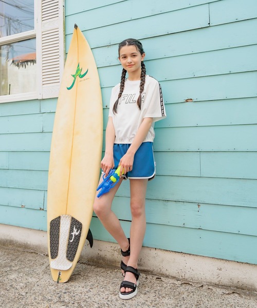 GLOBAL WORK(グローバルワーク)の「FILAコラボ/SWIM3P/319712(水着・キッズ・ホワイト×ブルー/ミント・140cm/150cm/160cm)」の1枚目の写真