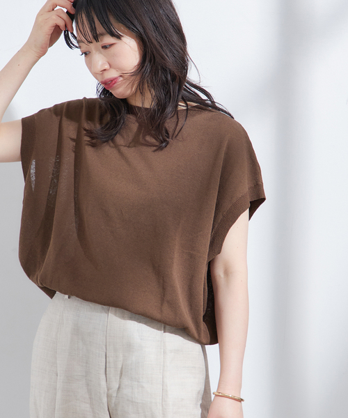 journal standard L'essage（ジャーナルスタンダードレサージュ）の「ニットワイドプルオーバー（ニット/セーター・レディース・ブラウン/ベージュ/ブラック・FREE）」の3枚目の写真