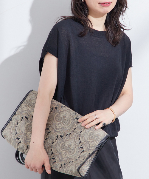 journal standard L'essage（ジャーナルスタンダードレサージュ）の「ニットワイドプルオーバー（ニット/セーター・レディース・ブラウン/ベージュ/ブラック・FREE）」の2枚目の写真
