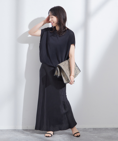 journal standard L'essage（ジャーナルスタンダードレサージュ）の「ニットワイドプルオーバー（ニット/セーター・レディース・ブラウン/ベージュ/ブラック・FREE）」の4枚目の写真