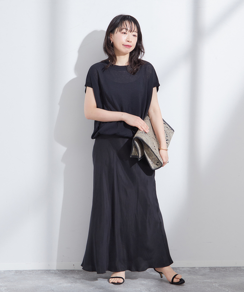journal standard L'essage（ジャーナルスタンダードレサージュ）の「ニットワイドプルオーバー（ニット/セーター・レディース・ブラウン/ベージュ/ブラック・FREE）」の6枚目の写真