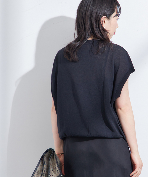 journal standard L'essage（ジャーナルスタンダードレサージュ）の「ニットワイドプルオーバー（ニット/セーター・レディース・ブラウン/ベージュ/ブラック・FREE）」の7枚目の写真