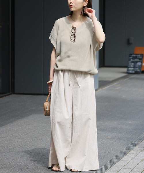 リネンコットンワイドギャザーパンツ（その他パンツ）｜JOURNAL