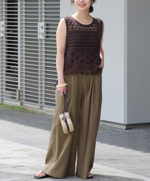 【ジャーナルスタンダード】コットンリネン ストレートパンツ 38（M ）カーキ ジャーナルスタンダード】コットンリネン ストレートパンツ 38