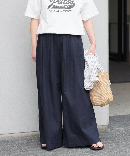 JOURNAL STANDARD relume(ジャーナルスタンダード レリューム)の「リネンコットンワイドギャザーパンツ(その他パンツ・レディース・アイボリー/カーキ/ネイビー・36/38)」の22枚目の写真