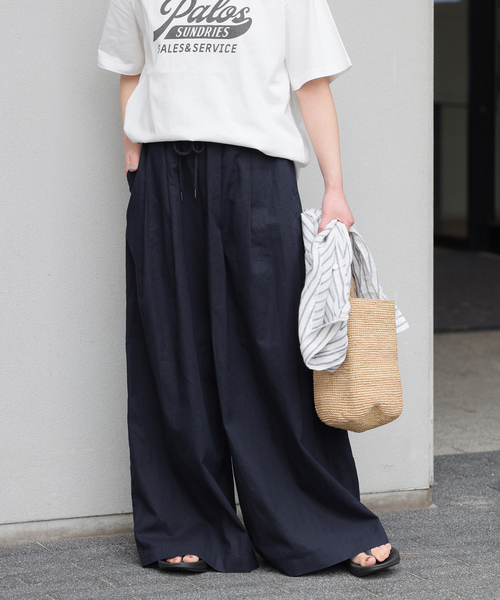 jujudhau ギャザーパンツ　リネン生地 jujudhau (ズーズーダウ) BALLOON PANTS / バルーンパンツ