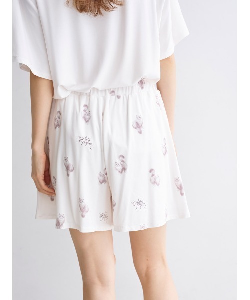 ※1時間限定タイムセール　✳︎新品✳︎ GELATO PIQUE ルームウェアセット ONLINE限定】CAT柄ワンポイントTシャツ&ショートパンツセット