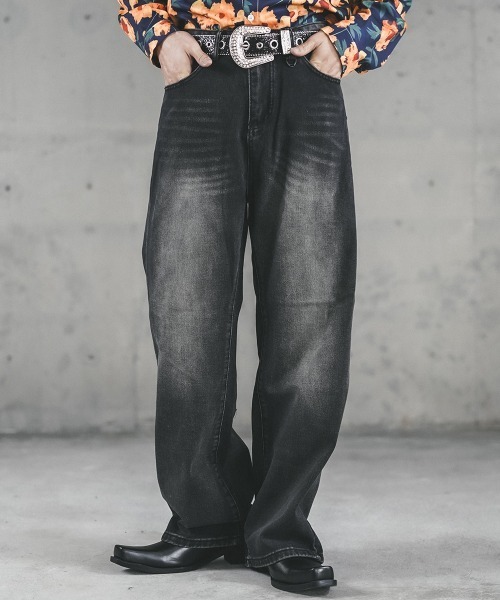 Shoowtime(ショウタイム)の「Vintage Wash Straight Denim Pants / ビンテージウォッシュストレートデニムパンツ(デニムパンツ・メンズ・ブルー系/ブラック系・X-LARGE/LARGE/MEDIUM/SMALL)」の12枚目の写真