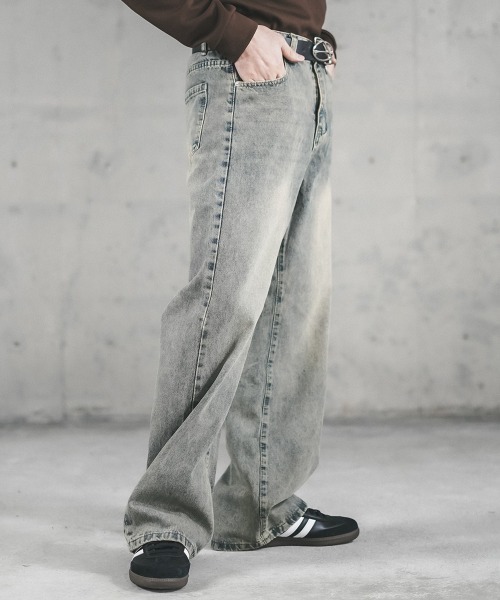 Shoowtime(ショウタイム)の「Vintage Wash Straight Denim Pants / ビンテージウォッシュストレートデニムパンツ(デニムパンツ・メンズ・ブルー系/ブラック系・X-LARGE/LARGE/MEDIUM/SMALL)」の9枚目の写真