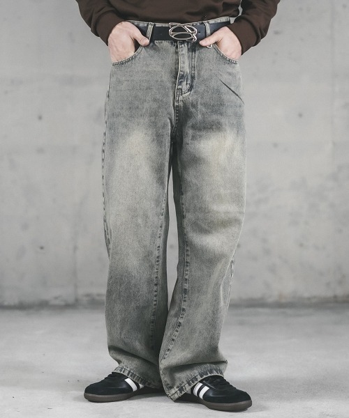 Shoowtime(ショウタイム)の「Vintage Wash Straight Denim Pants / ビンテージウォッシュストレートデニムパンツ(デニムパンツ・メンズ・ブルー系/ブラック系・X-LARGE/LARGE/MEDIUM/SMALL)」の10枚目の写真