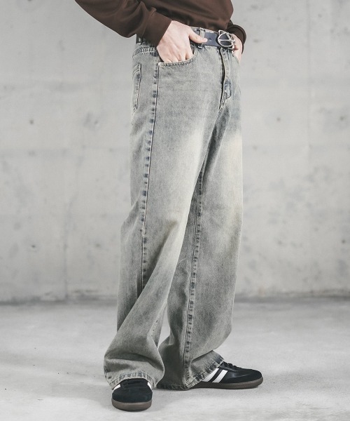 Shoowtime(ショウタイム)の「Vintage Wash Straight Denim Pants / ビンテージウォッシュストレートデニムパンツ(デニムパンツ・メンズ・ブルー系/ブラック系・X-LARGE/LARGE/MEDIUM/SMALL)」の3枚目の写真