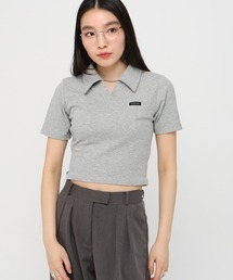3.3Field Trip/リブニット半袖スキッパー