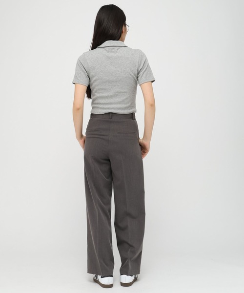3.3 Field Trip (3.3フィールドトリップ)の「3.3Field Trip/リブニット半袖スキッパー(Tシャツ/カットソー・レディース・ブラック/ピンク/グレー・FREE)」の17枚目の写真