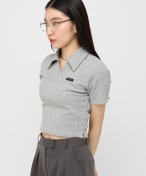 3.3 Field Trip (3.3フィールドトリップ)の「3.3Field Trip/リブニット半袖スキッパー(Tシャツ/カットソー・レディース・ブラック/ピンク/グレー・FREE)」の19枚目の写真
