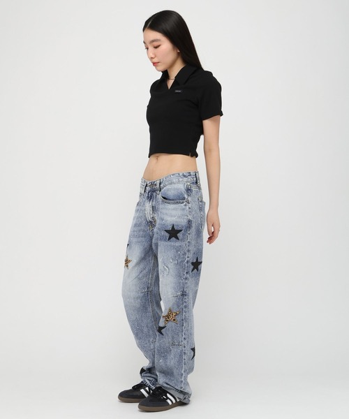 3.3 Field Trip (3.3フィールドトリップ)の「3.3Field Trip/リブニット半袖スキッパー(Tシャツ/カットソー・レディース・ブラック/ピンク/グレー・FREE)」の9枚目の写真