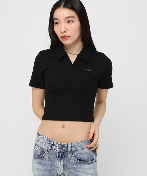 3.3 Field Trip (3.3フィールドトリップ)の「3.3Field Trip/リブニット半袖スキッパー(Tシャツ/カットソー・レディース・ブラック/ピンク/グレー・FREE)」の12枚目の写真