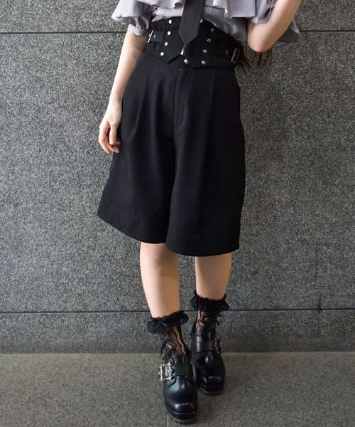 axes femme POETIQUE（アクシーズファムポエティック）の「コルセットデザインハーフパンツ（その他パンツ・レディース・ブラック/ネイビー・MEDIUM）」の2枚目の写真