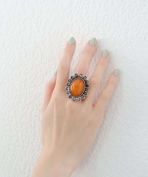 CIAOPANIC TYPY（チャオパニックティピー）の「【yuccA】フラワーリング（リング・レディース・オレンジ/グレー・ONE SIZE）」の4枚目の写真