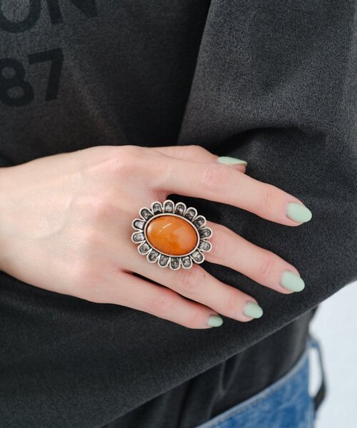 CIAOPANIC TYPY（チャオパニックティピー）の「【yuccA】フラワーリング（リング・レディース・オレンジ/グレー・ONE SIZE）」の5枚目の写真