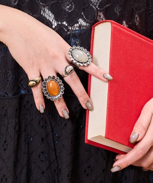 CIAOPANIC TYPY（チャオパニックティピー）の「【yuccA】フラワーリング（リング・レディース・オレンジ/グレー・ONE SIZE）」の10枚目の写真