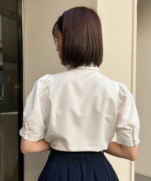 an another angelus(アンアナザーアンジェラス)の「ドレープタイ付きシャツ【新色追加】取り外し可/ fint フィント 夏服(シャツ/ブラウス・レディース・ホワイト×ブルー/ホワイト/ホワイト×グレー・FREE)」の8枚目の写真