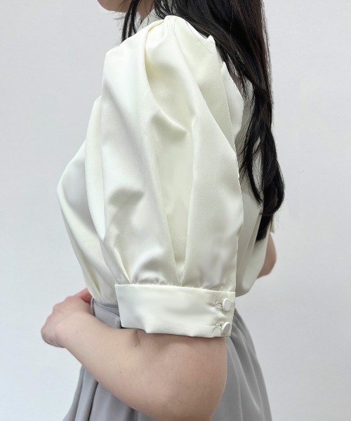 an another angelus(アンアナザーアンジェラス)の「ドレープタイ付きシャツ【新色追加】取り外し可/ fint フィント 夏服(シャツ/ブラウス・レディース・ホワイト×ブルー/ホワイト/ホワイト×グレー・FREE)」の15枚目の写真