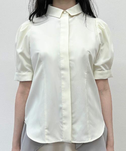 an another angelus(アンアナザーアンジェラス)の「ドレープタイ付きシャツ【新色追加】取り外し可/ fint フィント 夏服(シャツ/ブラウス・レディース・ホワイト×ブルー/ホワイト/ホワイト×グレー・FREE)」の16枚目の写真