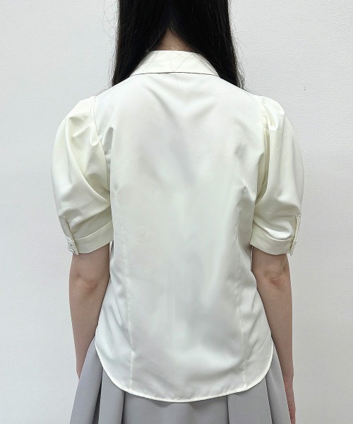 an another angelus(アンアナザーアンジェラス)の「ドレープタイ付きシャツ【新色追加】取り外し可/ fint フィント 夏服(シャツ/ブラウス・レディース・ホワイト×ブルー/ホワイト/ホワイト×グレー・FREE)」の17枚目の写真