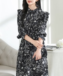 花柄 シャーリング」に該当するワンピースファッション通販