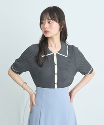 earth music&ecology（アースミュージックアンドエコロジー）の「リブニットカーディガン（ポロシャツ・レディース）」