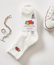 FRUIT OF THE LOOM（フルーツオブザルーム）の「【FRUIT OF THE LOOM】底パイル刺繍 リブクルーソックス 3足セット 16309000（ソックス/靴下・レディース）」