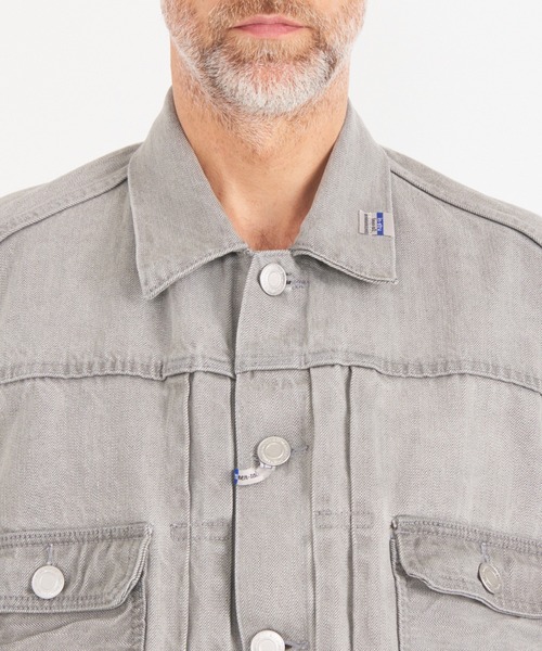 In・stru(men-tal).(インストルメンタル)の「【MIHARAYASUHIRO/ミハラヤスヒロ】SELVAGE DENIM JACKET (BLEACHED)(デニムジャケット・メンズ・ブラック/インディゴブルー・46/44)」の10枚目の写真