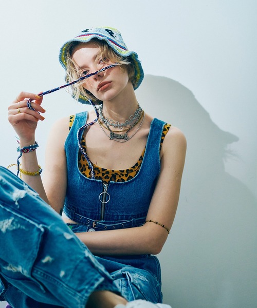 RNA（アールエヌエー）の「E5110 クロシェニットＨＡＴ（ニットキャップ/ビーニー・レディース・ブラウン/ライトブルー/杢グレー・FREE）」の14枚目の写真