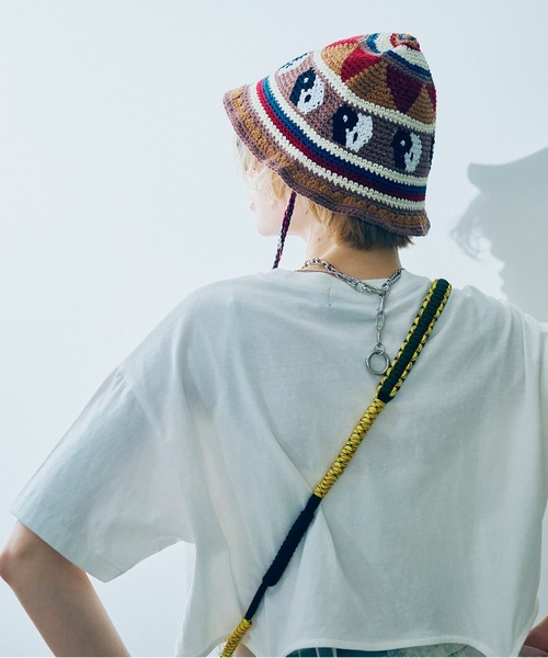 RNA（アールエヌエー）の「E5110 クロシェニットＨＡＴ（ニットキャップ/ビーニー・レディース・ブラウン/ライトブルー/杢グレー・FREE）」の11枚目の写真