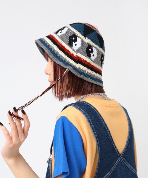 RNA（アールエヌエー）の「E5110 クロシェニットＨＡＴ（ニットキャップ/ビーニー・レディース・ブラウン/ライトブルー/杢グレー・FREE）」の17枚目の写真