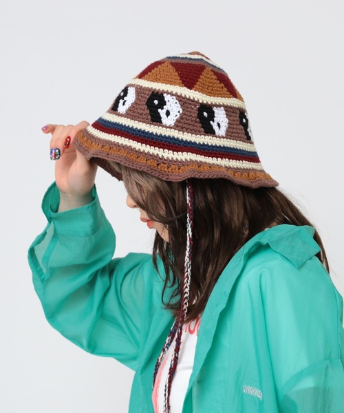 RNA（アールエヌエー）の「E5110 クロシェニットＨＡＴ（ニットキャップ/ビーニー・レディース・ブラウン/ライトブルー/杢グレー・FREE）」の21枚目の写真