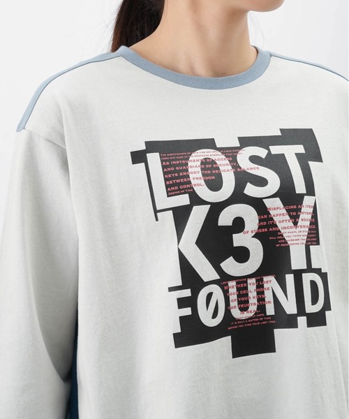 tシャツ LC/LLL ロゴプリントドッキングクルーネックカットソー レディース LADY LUCK LUCA tシャツ LC/LLL ロゴプリントドッキングクルー