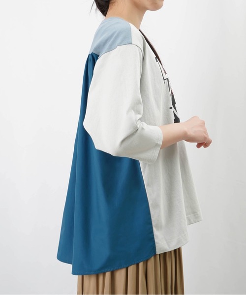 tシャツ LC/LLL ロゴプリントドッキングクルーネックカットソー レディース LADY LUCK LUCA tシャツ LC/LLL ロゴプリントドッキングクルー