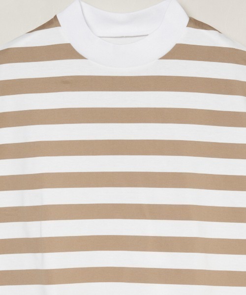 three dots(スリードッツ)の「ビックストライプ フレンチスリーブTシャツ(Tシャツ/カットソー・レディース・ホワイト系その他/グレー×ホワイト/ブラック/ブラック×ホワイト/ホワイト・SMALL)」の7枚目の写真