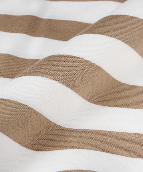 three dots(スリードッツ)の「ビックストライプ フレンチスリーブTシャツ(Tシャツ/カットソー・レディース・ホワイト系その他/グレー×ホワイト/ブラック/ブラック×ホワイト/ホワイト・SMALL)」の10枚目の写真