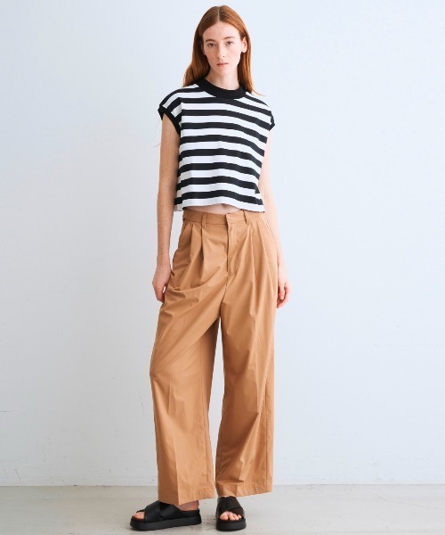 three dots(スリードッツ)の「ビックストライプ フレンチスリーブTシャツ(Tシャツ/カットソー・レディース・ホワイト系その他/グレー×ホワイト/ブラック/ブラック×ホワイト/ホワイト・SMALL)」の15枚目の写真