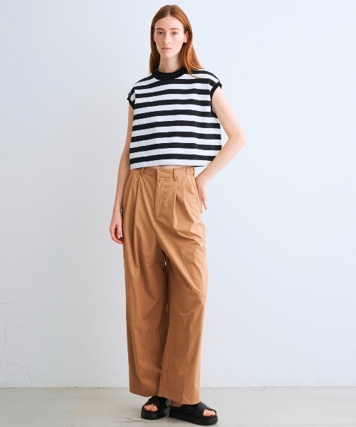 three dots(スリードッツ)の「ビックストライプ フレンチスリーブTシャツ(Tシャツ/カットソー・レディース・ホワイト系その他/グレー×ホワイト/ブラック/ブラック×ホワイト/ホワイト・SMALL)」の16枚目の写真