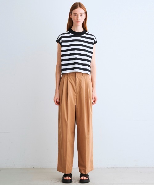 three dots(スリードッツ)の「ビックストライプ フレンチスリーブTシャツ(Tシャツ/カットソー・レディース・ホワイト系その他/グレー×ホワイト/ブラック/ブラック×ホワイト/ホワイト・SMALL)」の17枚目の写真