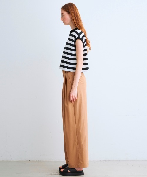 three dots(スリードッツ)の「ビックストライプ フレンチスリーブTシャツ(Tシャツ/カットソー・レディース・ホワイト系その他/グレー×ホワイト/ブラック/ブラック×ホワイト/ホワイト・SMALL)」の18枚目の写真