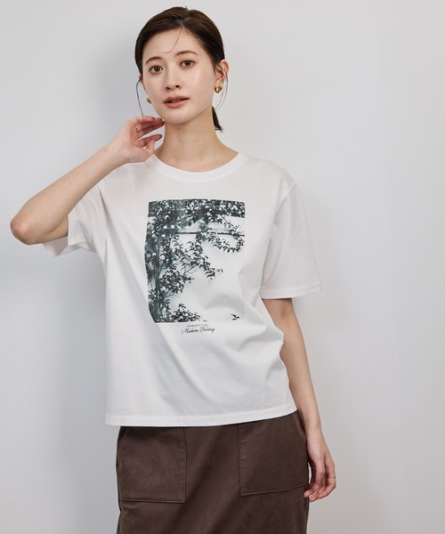 LA PEAU DE GEM TシャツPPP刺繍　グレー LA PEAU DE GEM TシャツPPP刺繍 グレー プリントTシャツ/イージーケア