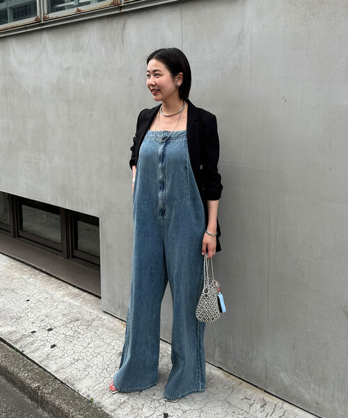 SALE★新品★ SHENERYシーナリーデニムオーバーオール ブラック セール】《インフルエンサー＠tsuru00コラボ》デニムサロペット