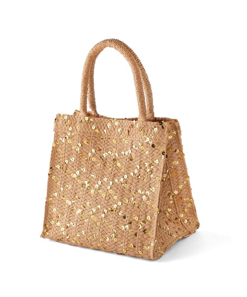 ANEMONE（アネモネ）の「スパンコールミックスかごバッグ【動画あり】（かごバッグ・レディース・アイボリー/ブラック/ベージュ・FREE）」の4枚目の写真